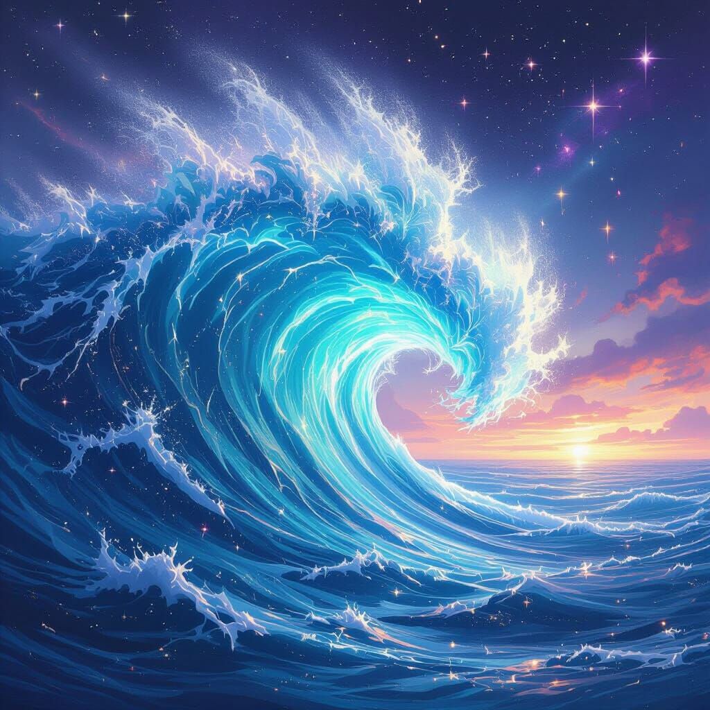 Swirling Magical Energy Wave in Fantasy Style