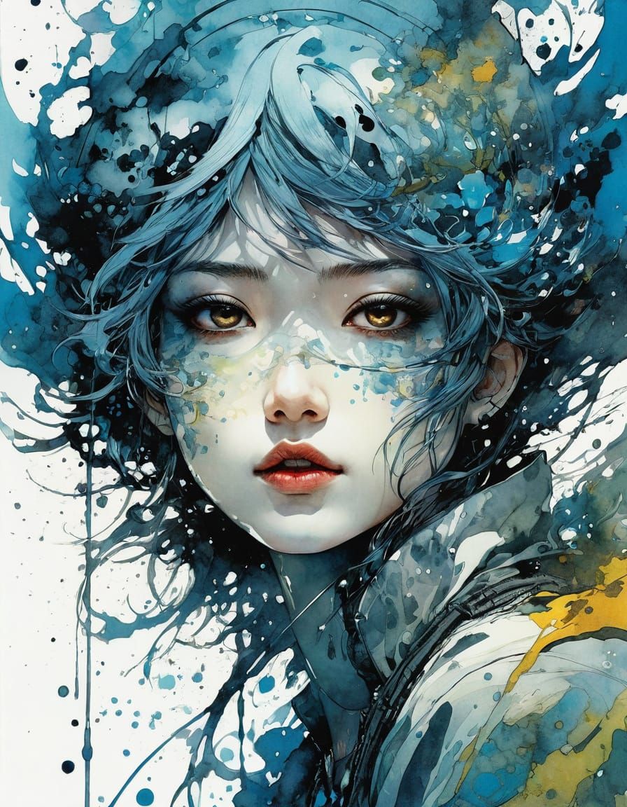 Detailed Ink and Watercolor Digital Illustration