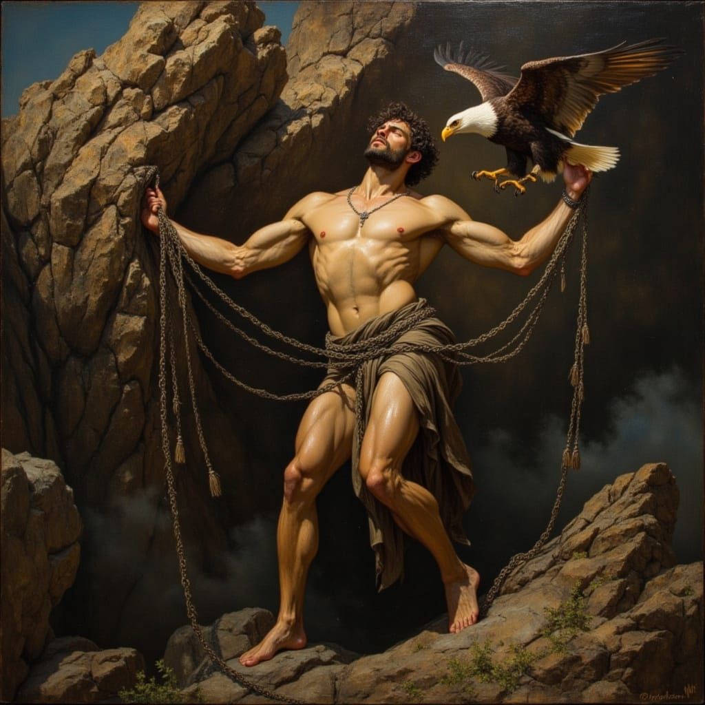 Prometheus Enchained: Eagle Attack in Baroque Style
