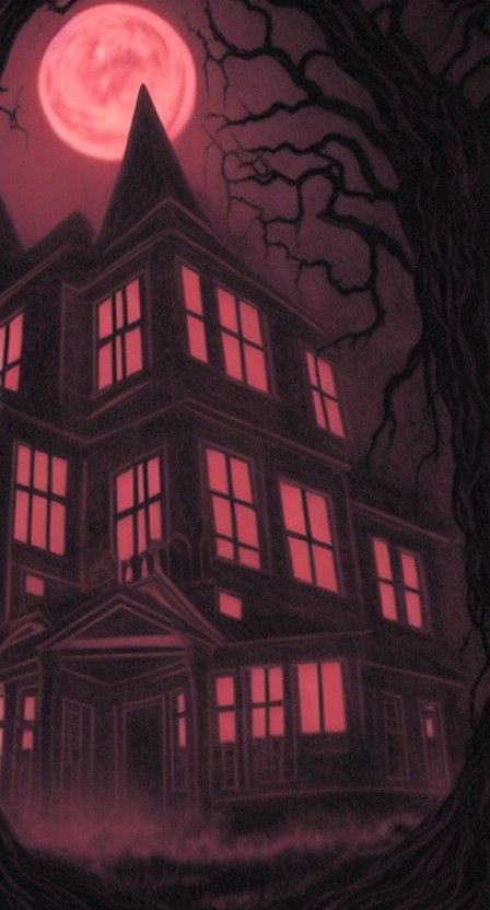 Sinister Demon at Horror School: Hyperdetailed Night Scene