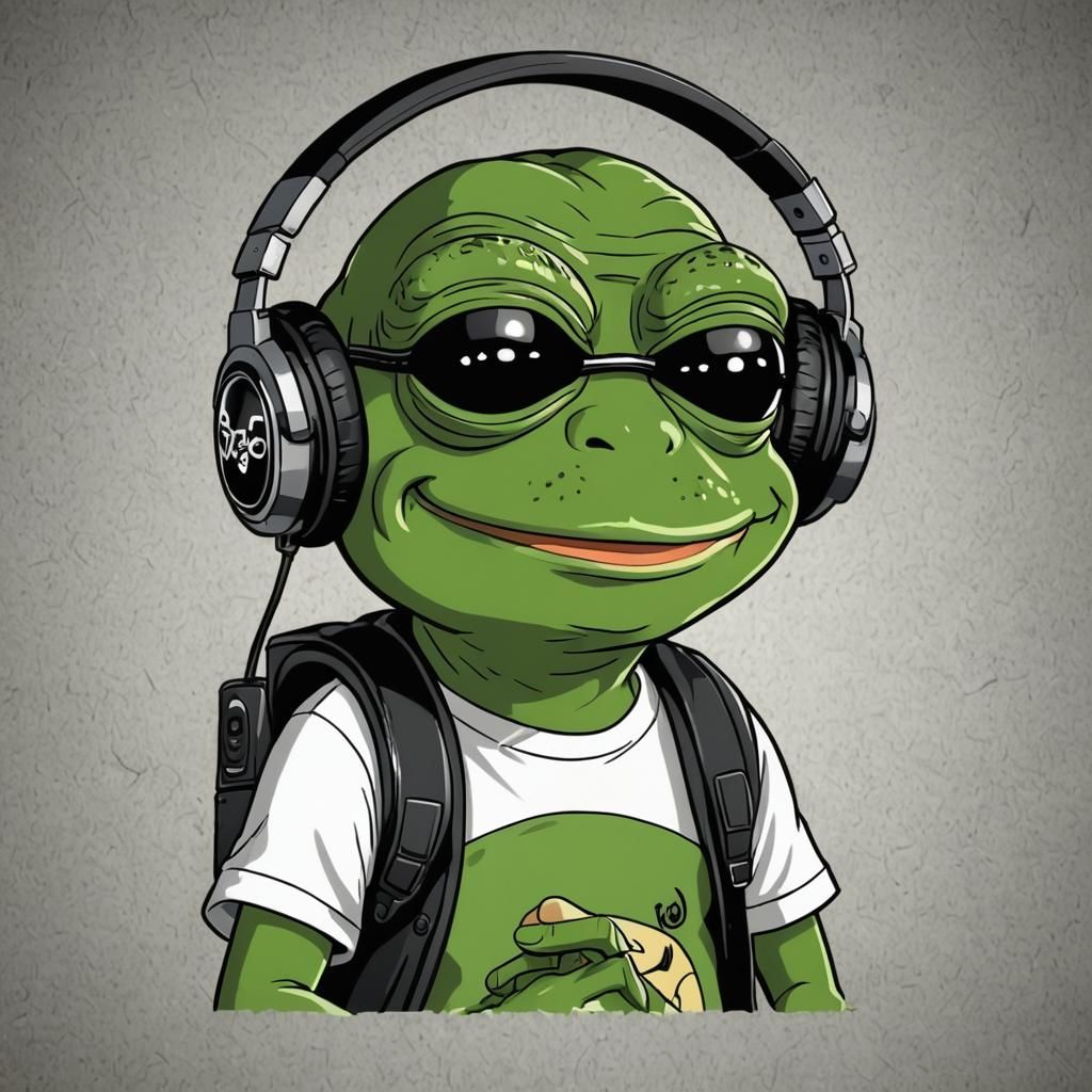 Cartoon DJ Pepe the Frog