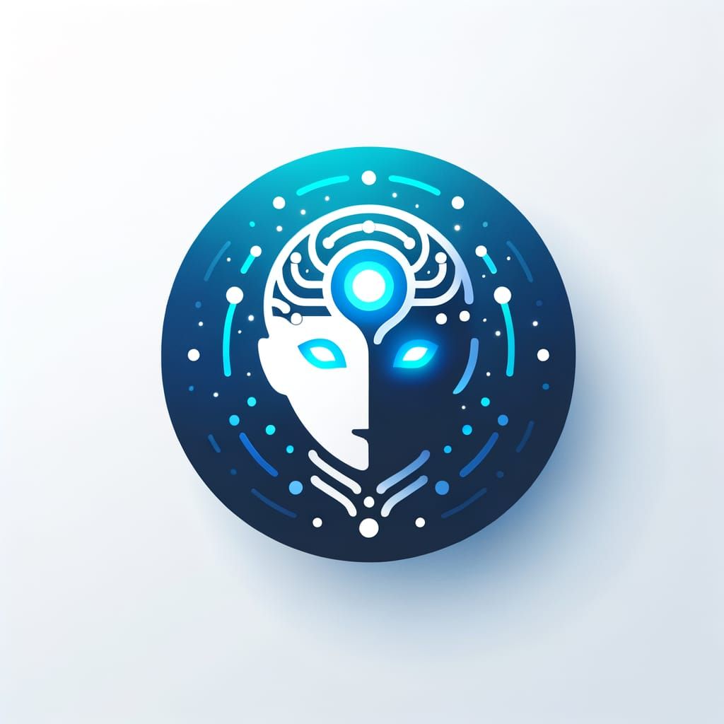Lumina AI Logo: Glowing Blue & White Vector Design