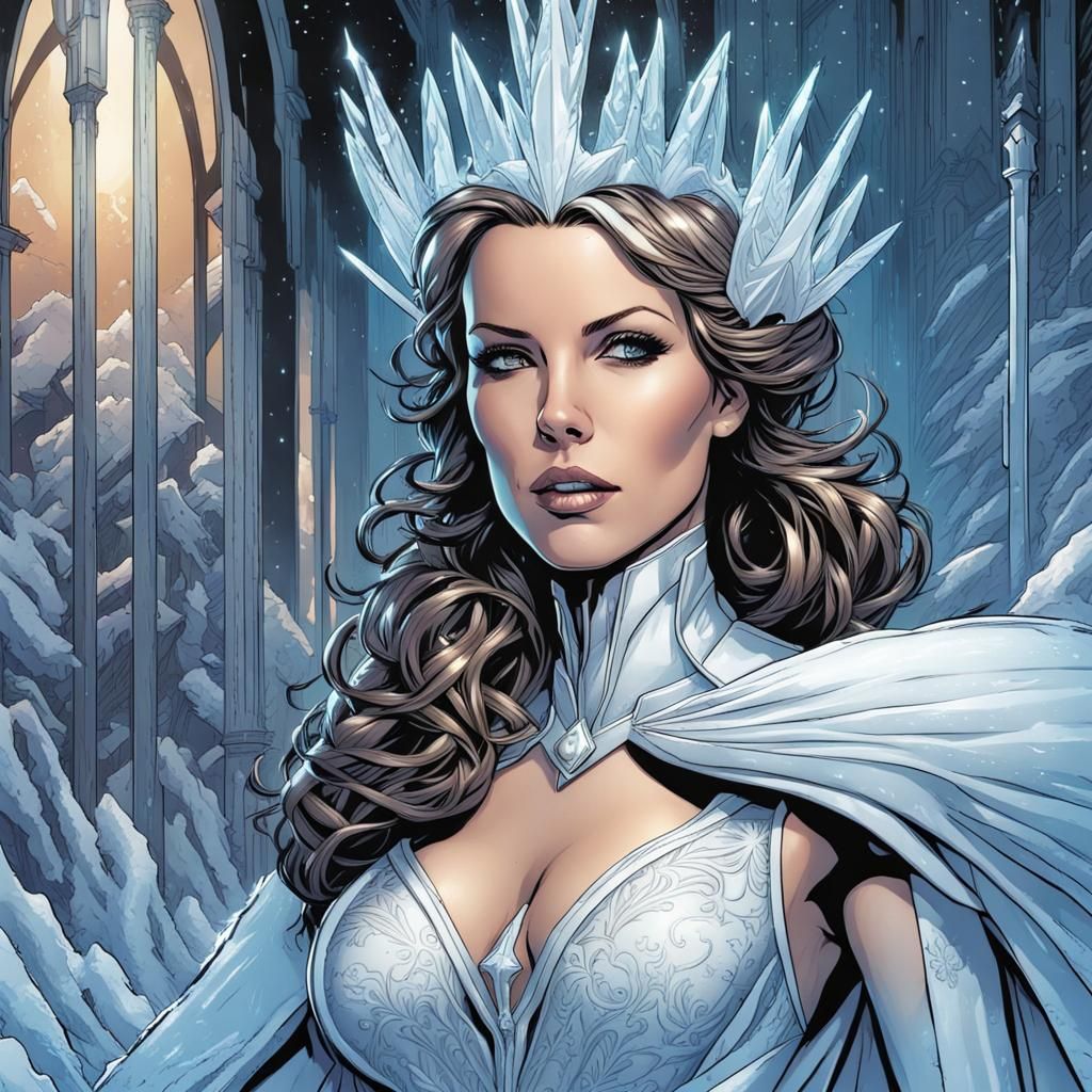 Kate Beckinsale as Ice Queen in Comic Book Art