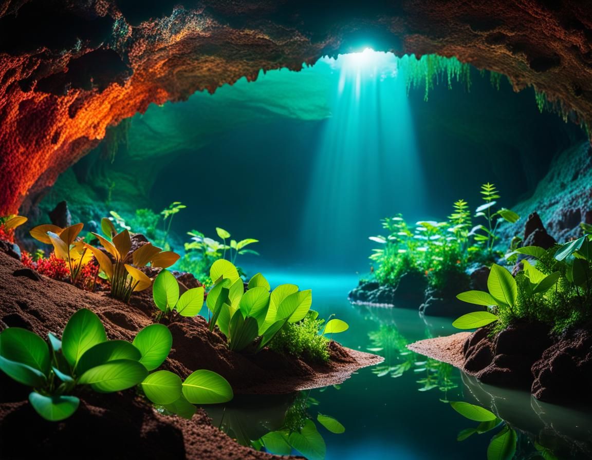 Lush Life Thrives in Martian Cavern
