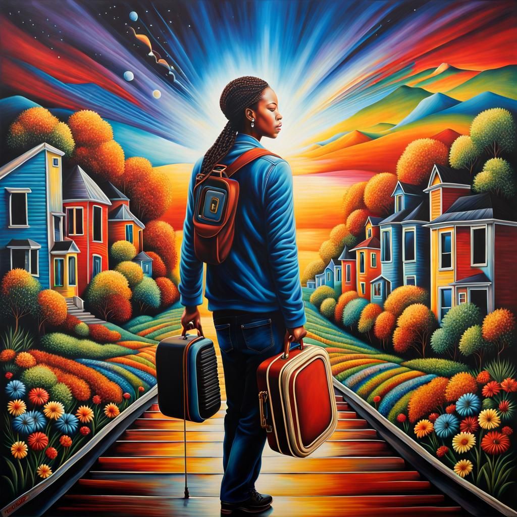 Hyperrealistic Homecoming: Abstract Art with Fine Detail