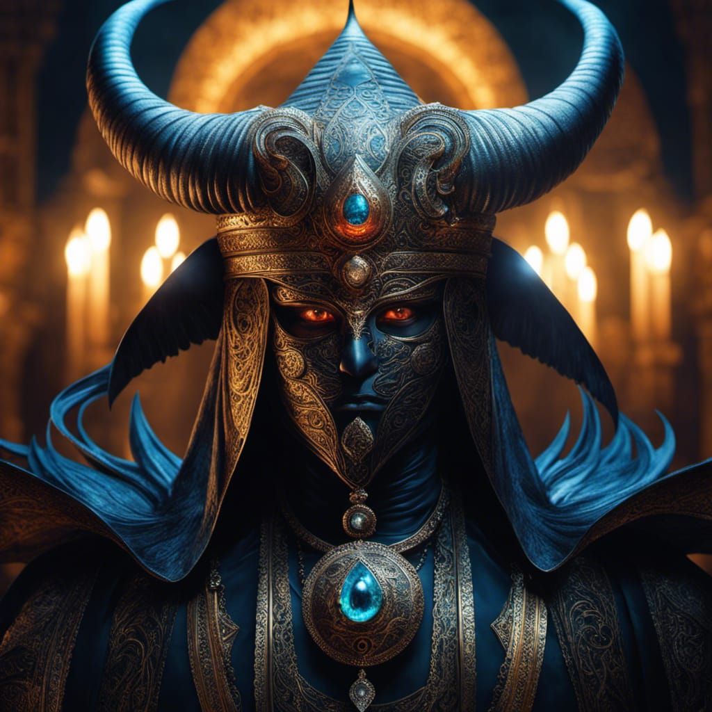 Eerie Djinn with Oriental Jewelry as Hyperrealism Art