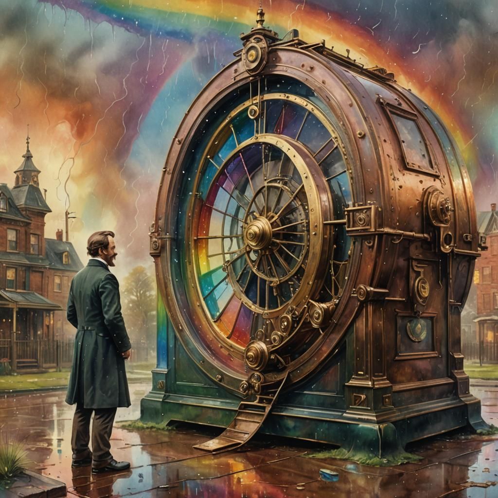 Victorian Man Cries Beside Time Machine