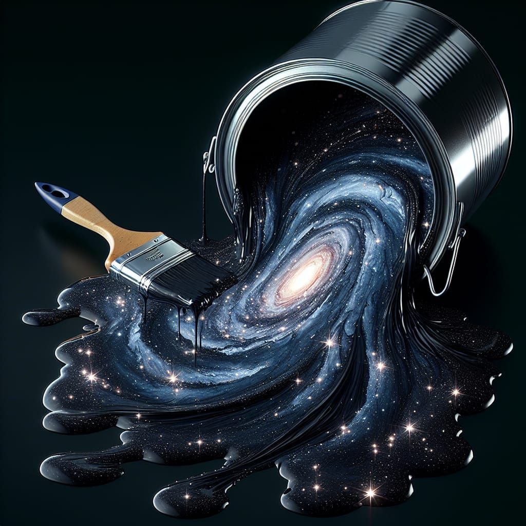 Spilled Paint Can Reveals Starry Night