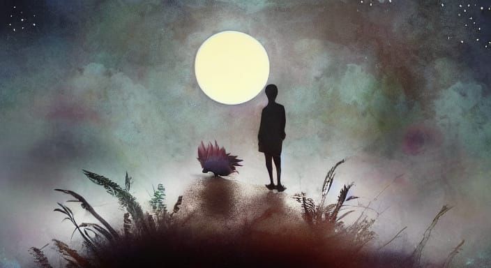 Surreal Yin Yang Sun Moon with Steampunk Cities