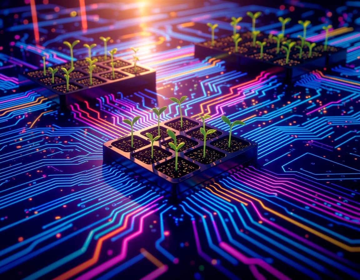 Circuit Board Sprouts with Heavenly Sunshine