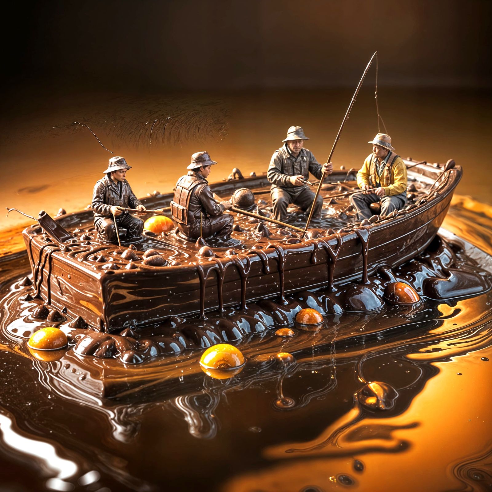 Melting Chocolate River: Surreal Food Art