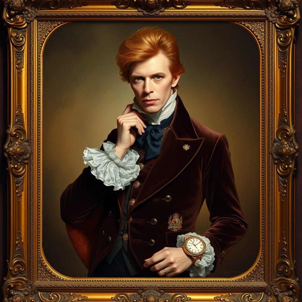 Portrait of David Bowie in 18th-Century Regalia, Inspired by...