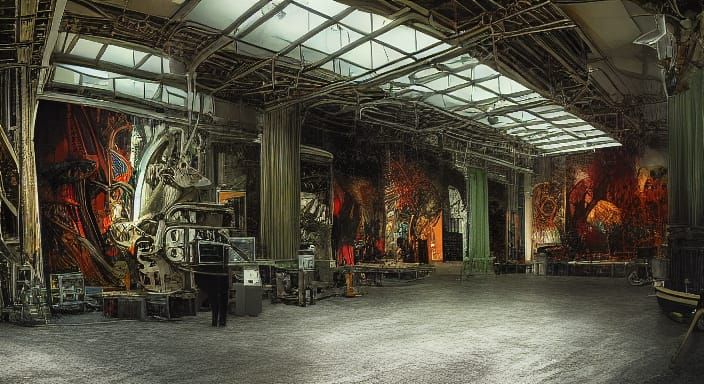 Surreal Cyberpunk Dreamscape in Deep Contrast