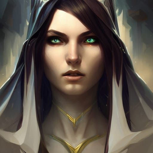 Detailed Portrait of a Dark Elven Mage