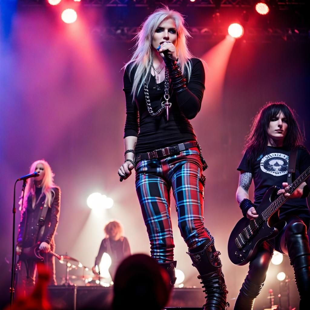 Rocker Girl with Emo Hair on Stage