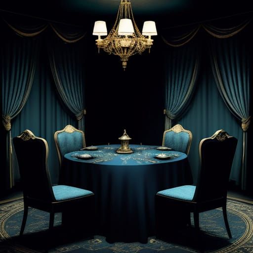 Mysterious Tarot Reading in a Dark, Vintage Study