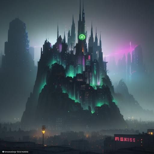 Vibrant Graffiti Art with Fantasy Landscapes