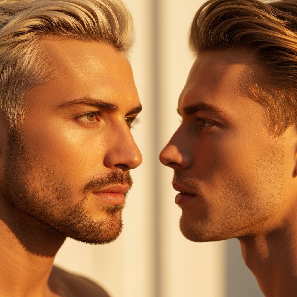 Artistic Portrait of Two Men in Soft Light