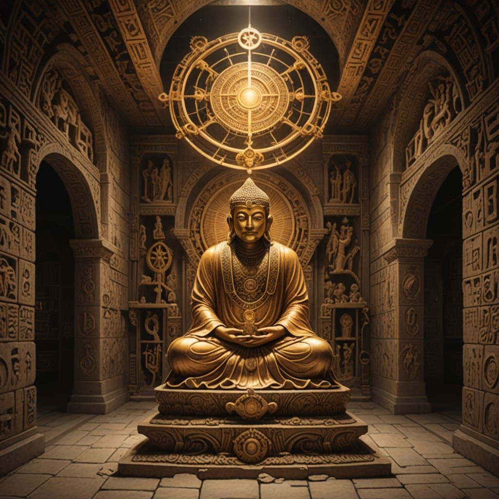 Mysterious God of Time in Abstract Digital Art