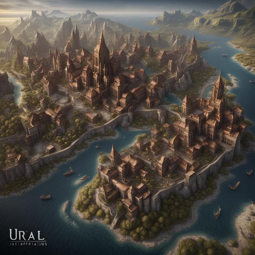 Fantastical Map Interpretations in Detailed Matte Painting