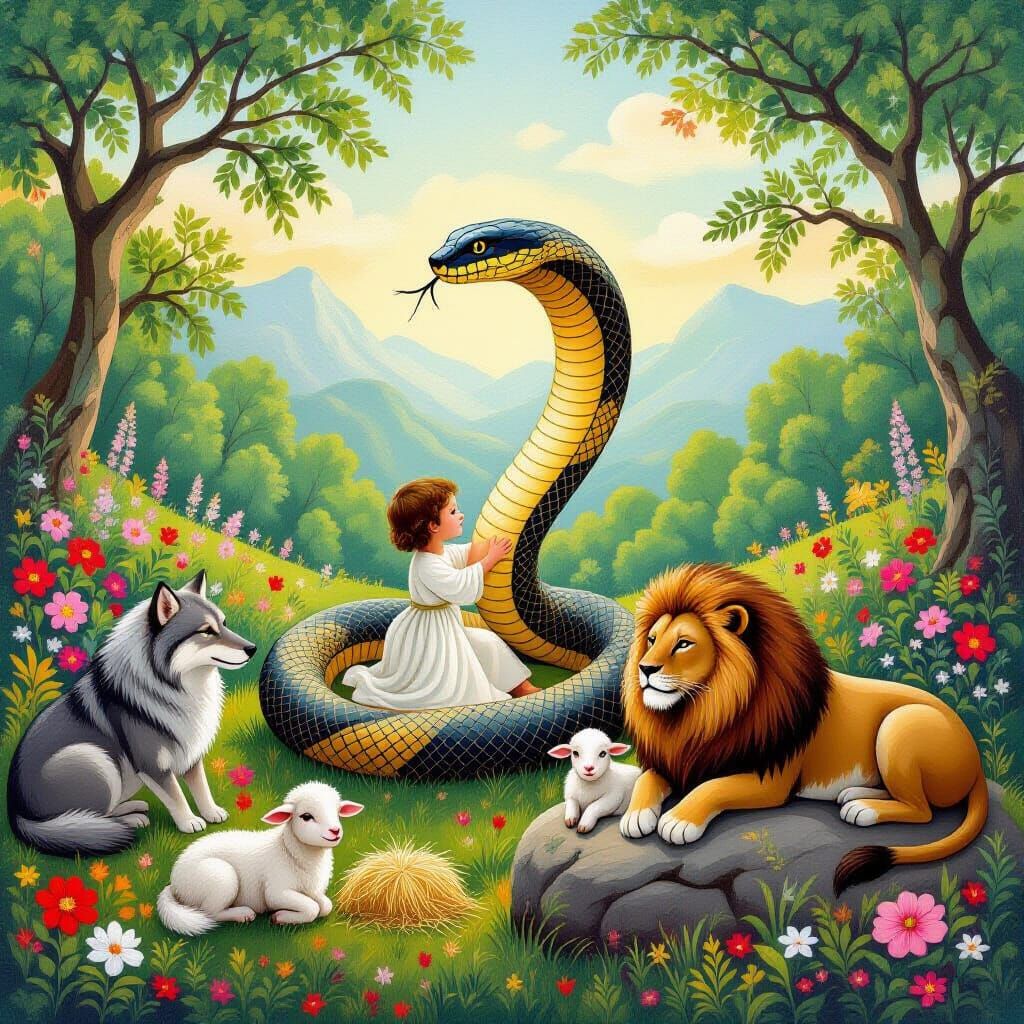 Child's Unlikely Friendship with Giant Cobra in Paradise