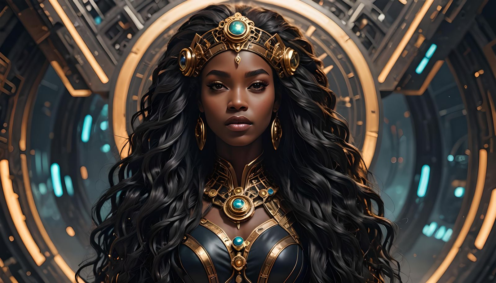 Futuristic Ebony Goddess Queen in 8K