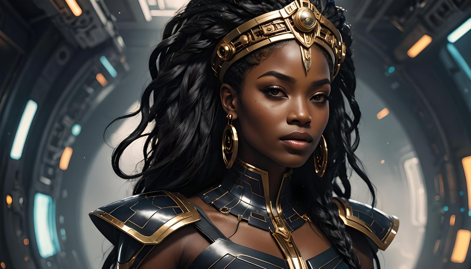 Futuristic Ebony Goddess in 8K Resolution