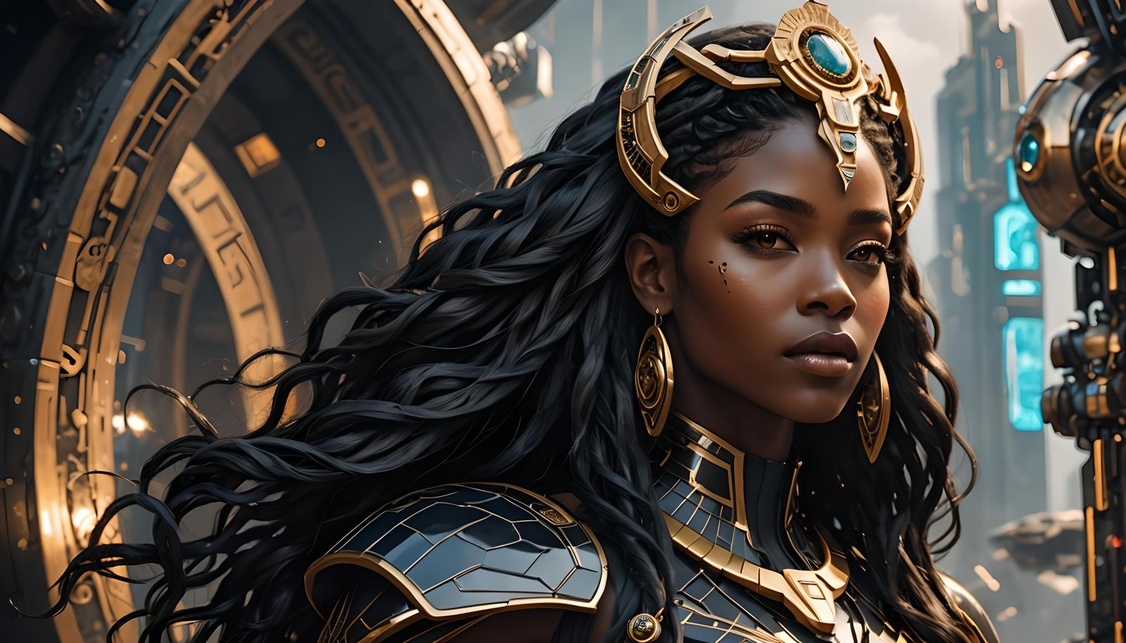 Futuristic Ebony Goddess Queen in 8K