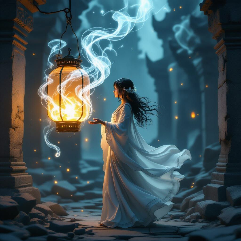 Lantern Keeper of Souls in Ruined Temple