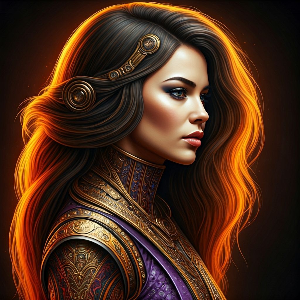 Hyperrealistic Woman with Colorful Clothing and Futuristic J...