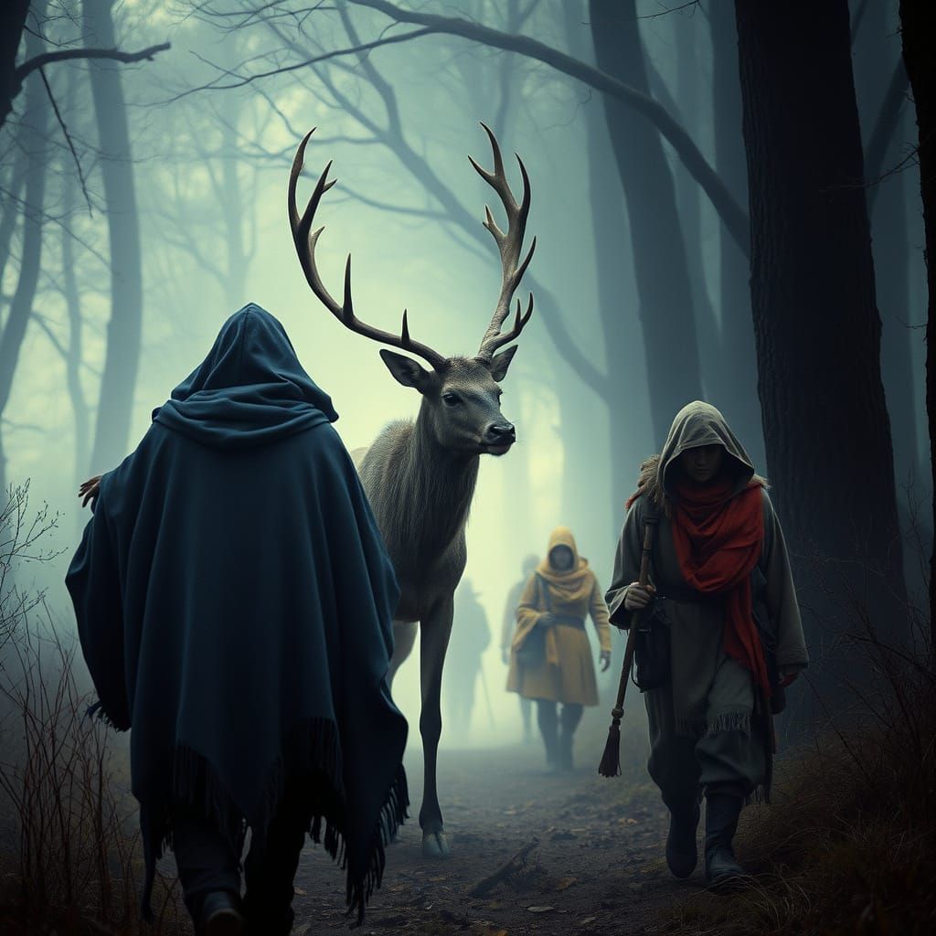 Enchanted Forest Guide in Art Nouveau Style