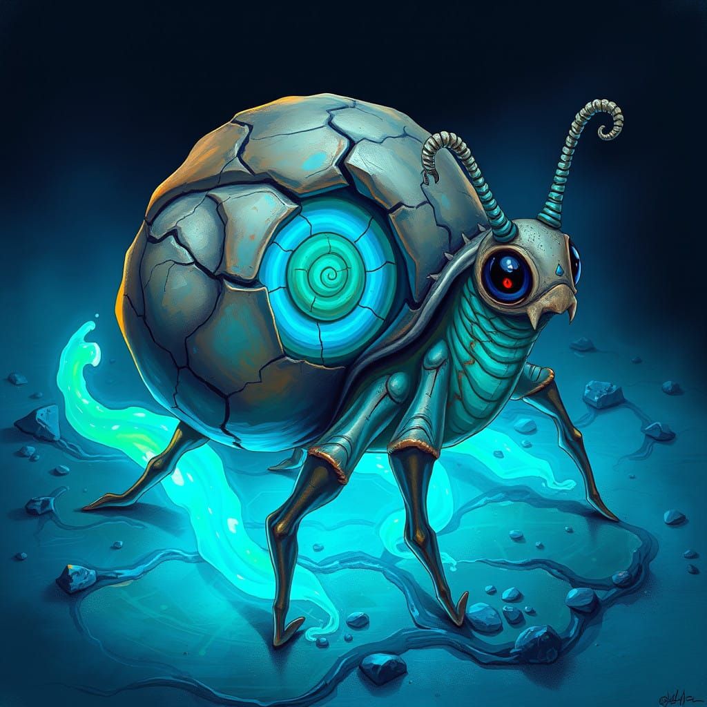 Twisted Snail Alien Erupts with Ethereal Glow