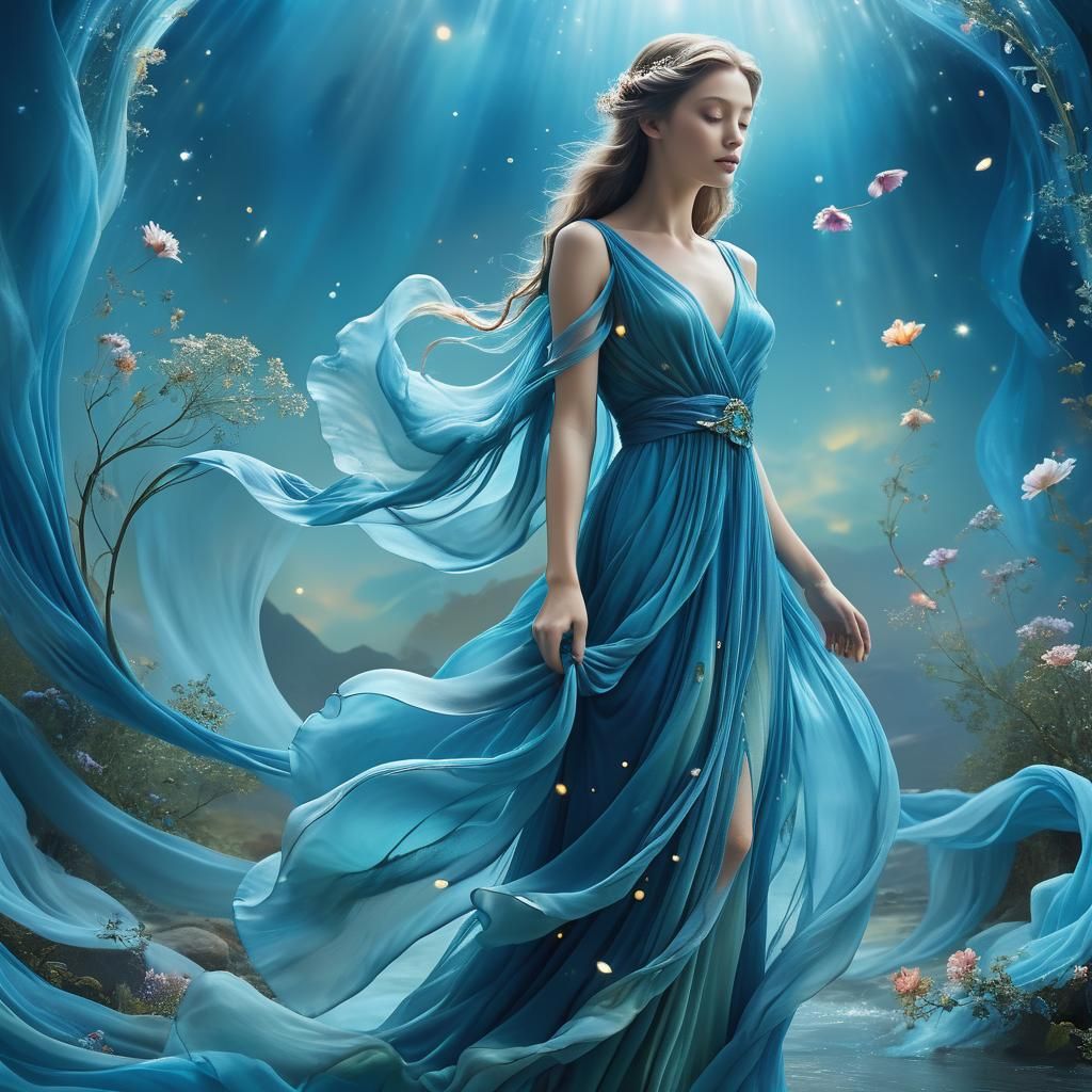 Ethereal Undine in a Surreal Dreamscape