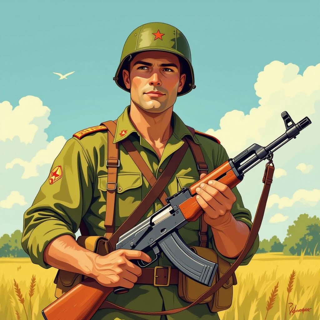 WW2 Russian Soldier with Mosin Nagant in Summer