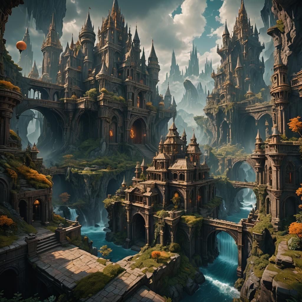 Fantastical Duality Concept Art in Deep Color