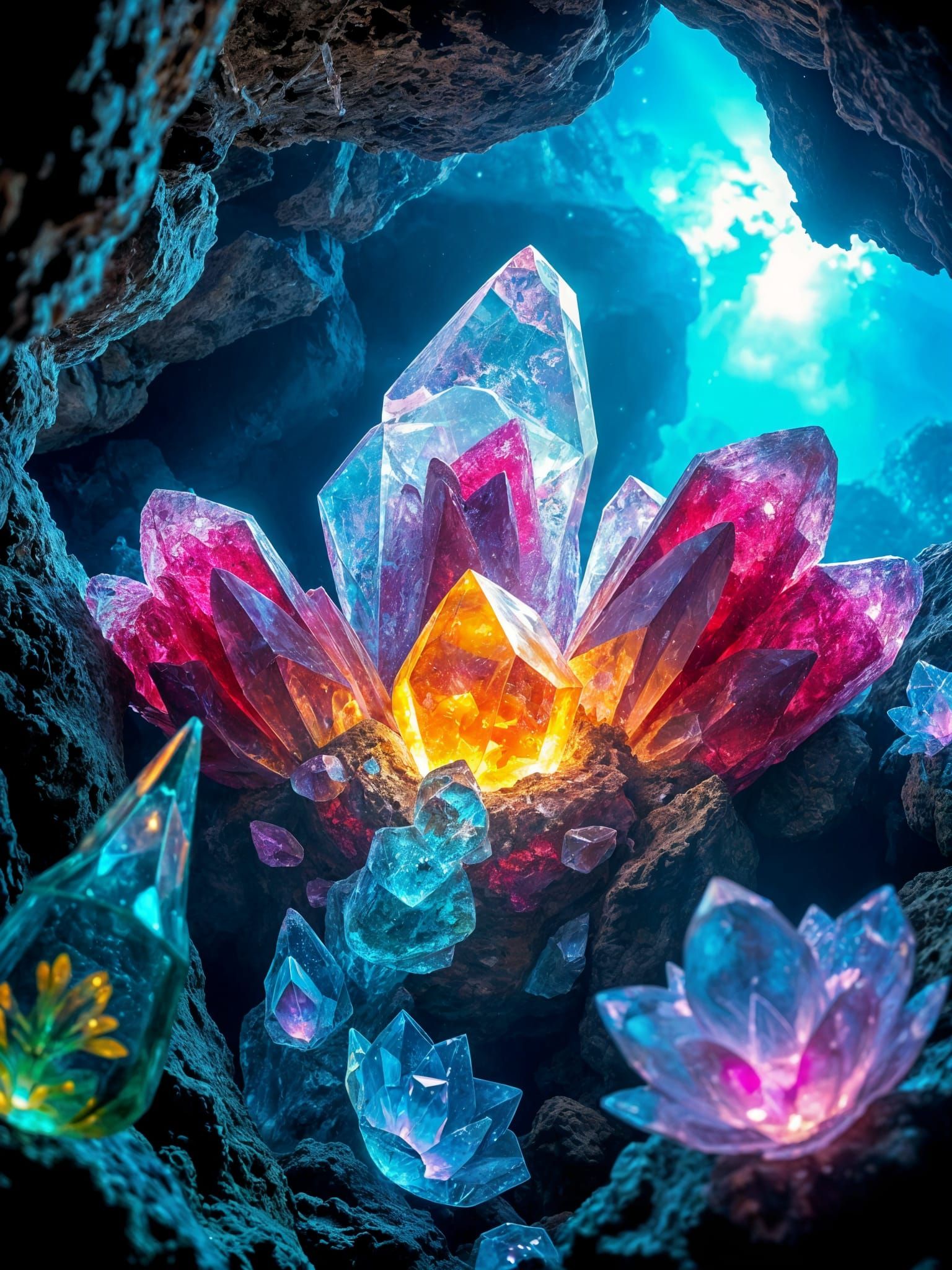 Crystal Caverns of Luminous Wonder