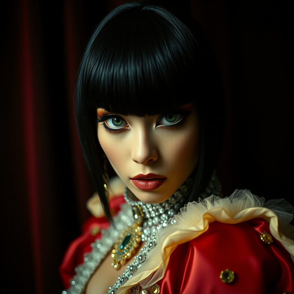 Japanese Drag Queen in Luxurious 80s-Inspired Glamour