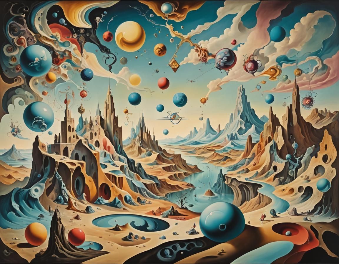 Dreamlike Surreal World in Classical Surrealism Style