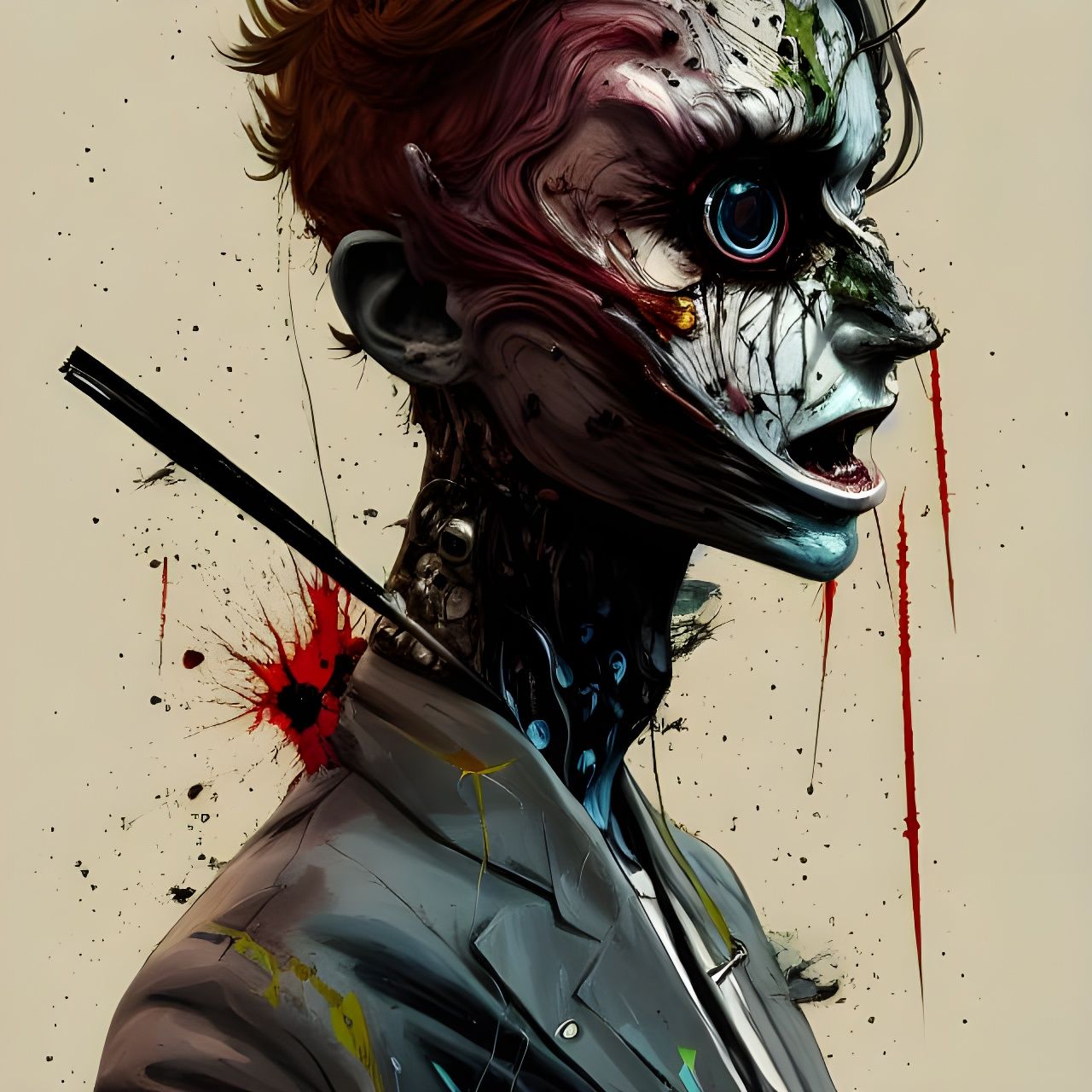 Terrifying Two-Faced Horror in Speedpaint Style