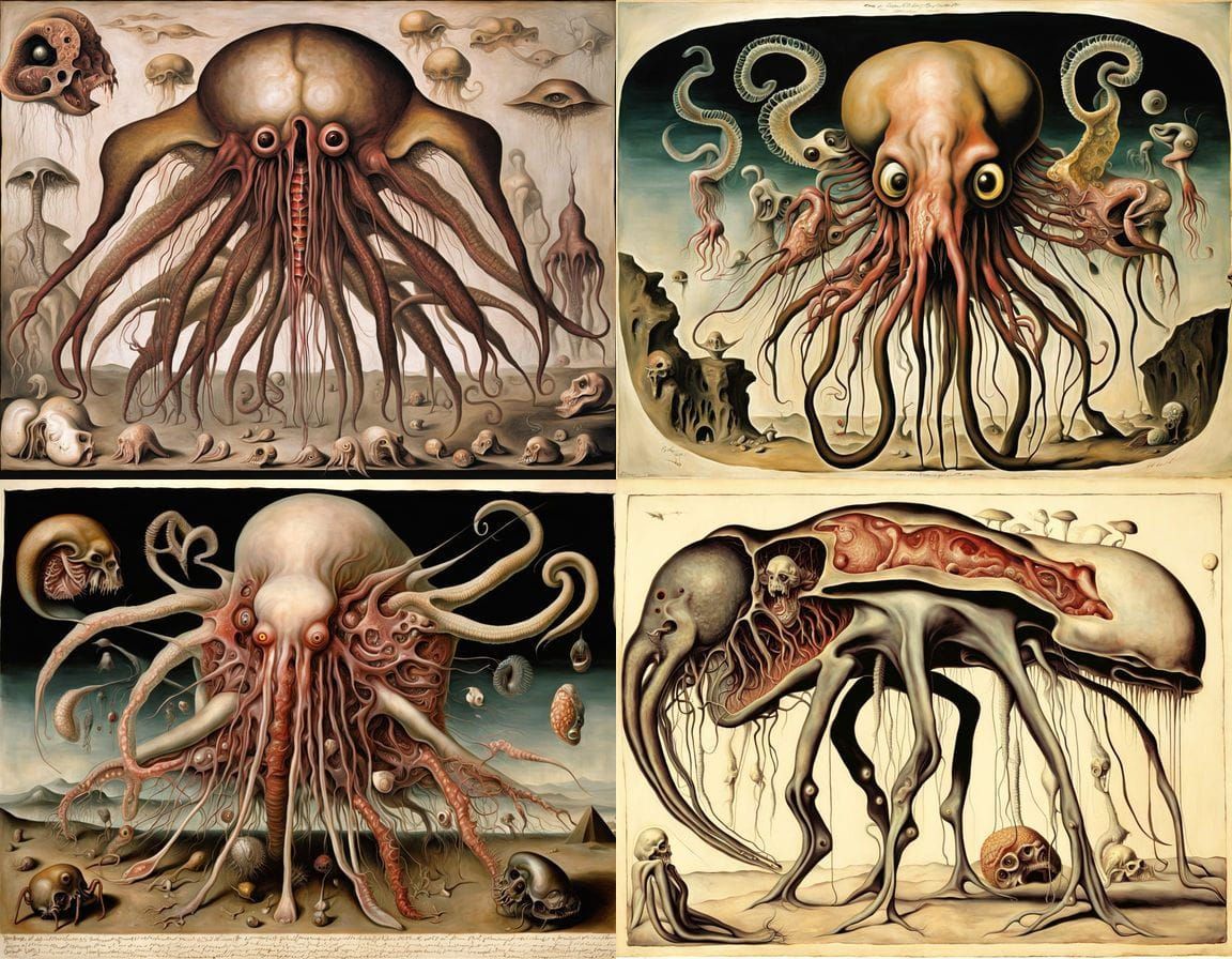 Surreal Nightmare of Hybrid Creatures and Organs