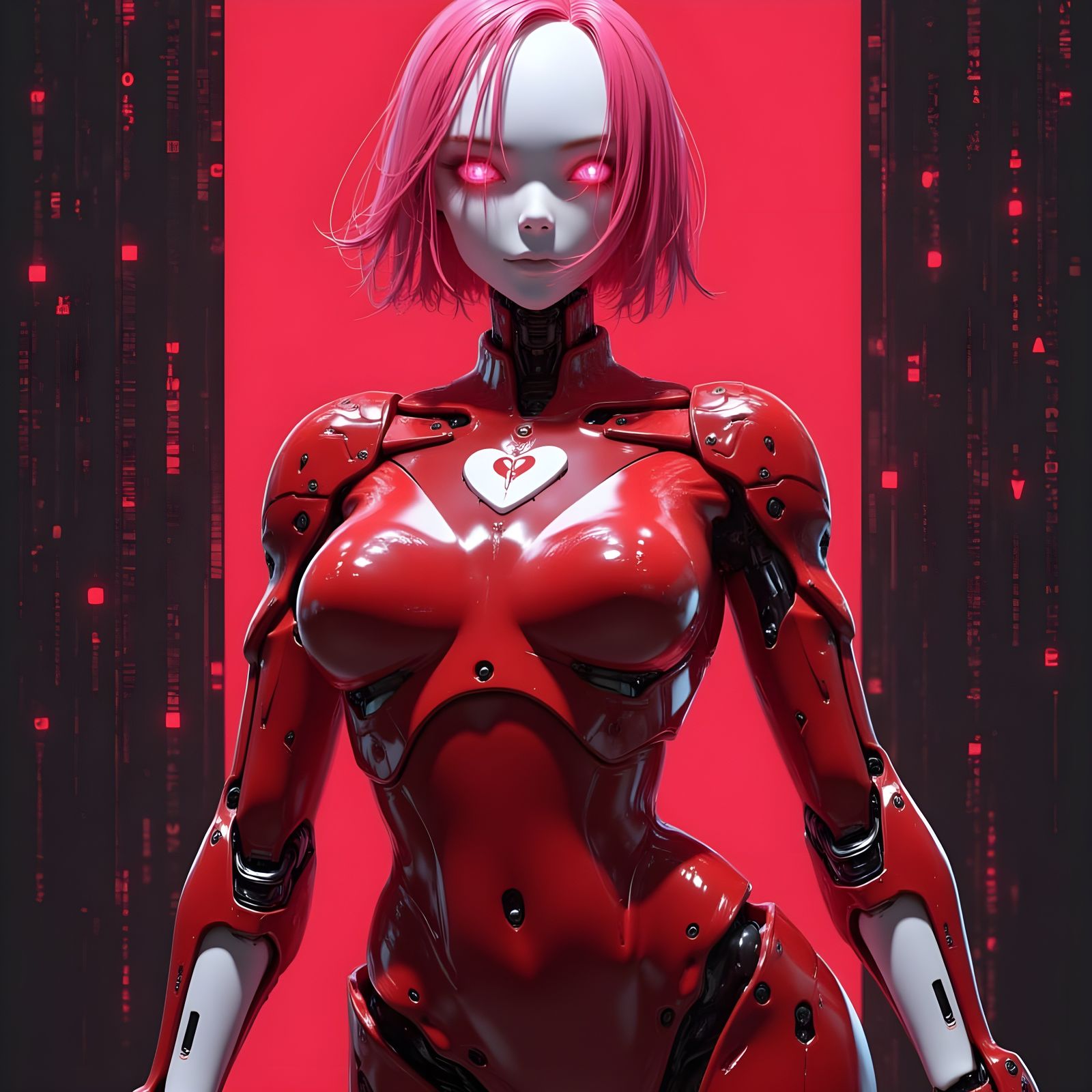 Cyberpunk Robot Girl in Neo-Futuristic Armor
