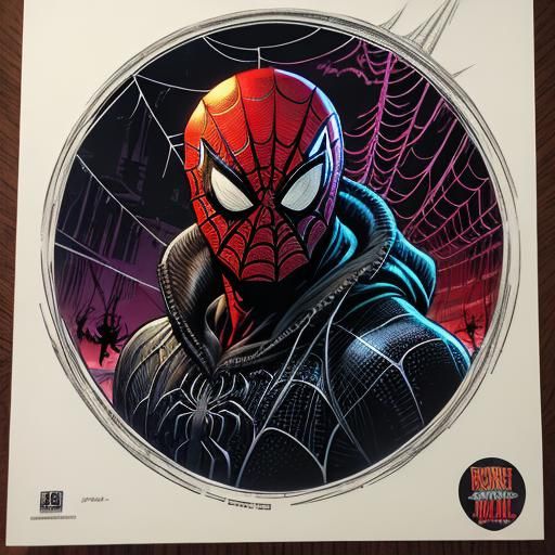 Spiderwebs in Comic Book Art Style