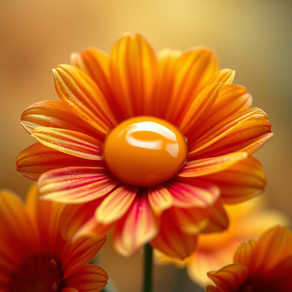 Surreal Sunny-Side Up Flowers in Digital Art Style