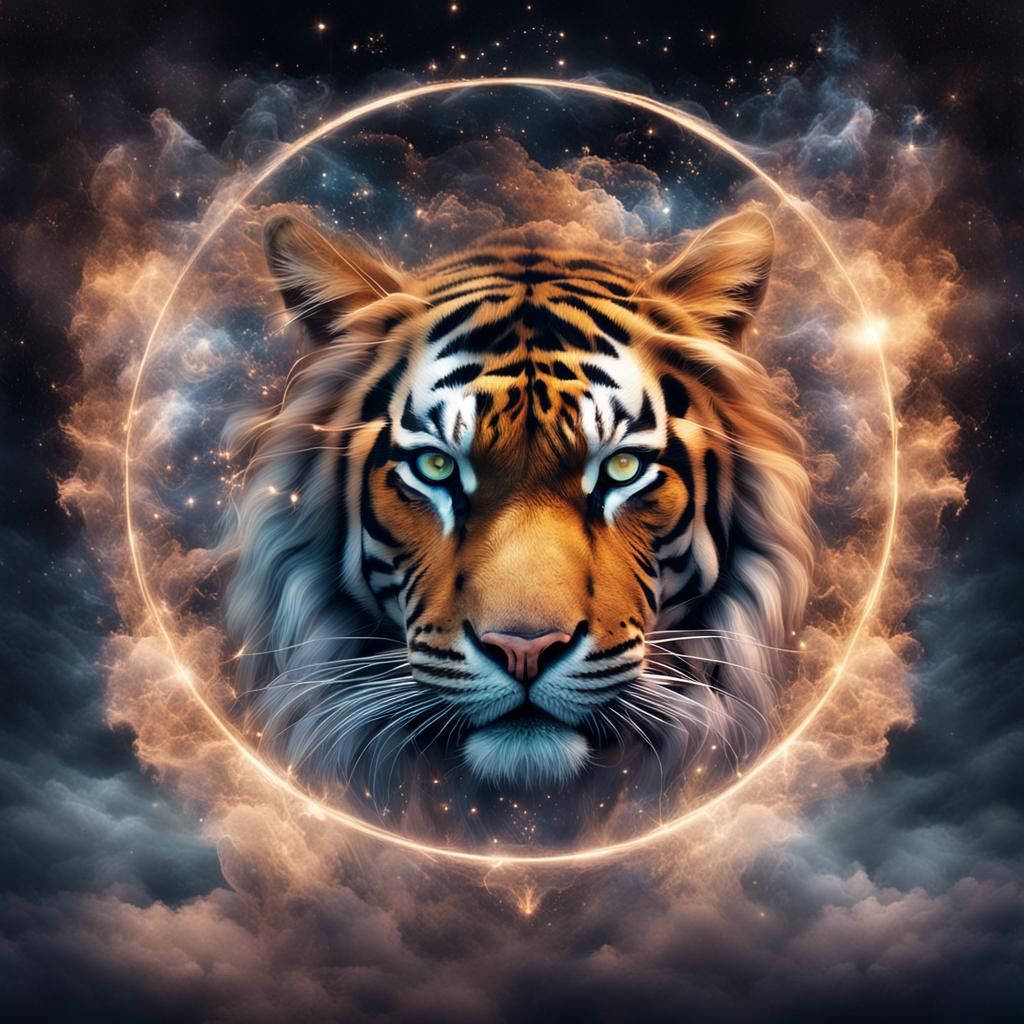 Ethereal Cloud Tiger in Mystical Realm