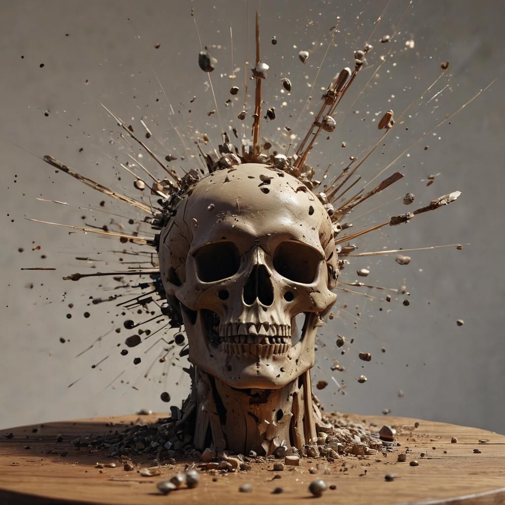 Explosive Fragmentation: Macro-Study of a Gory Bullet Impact