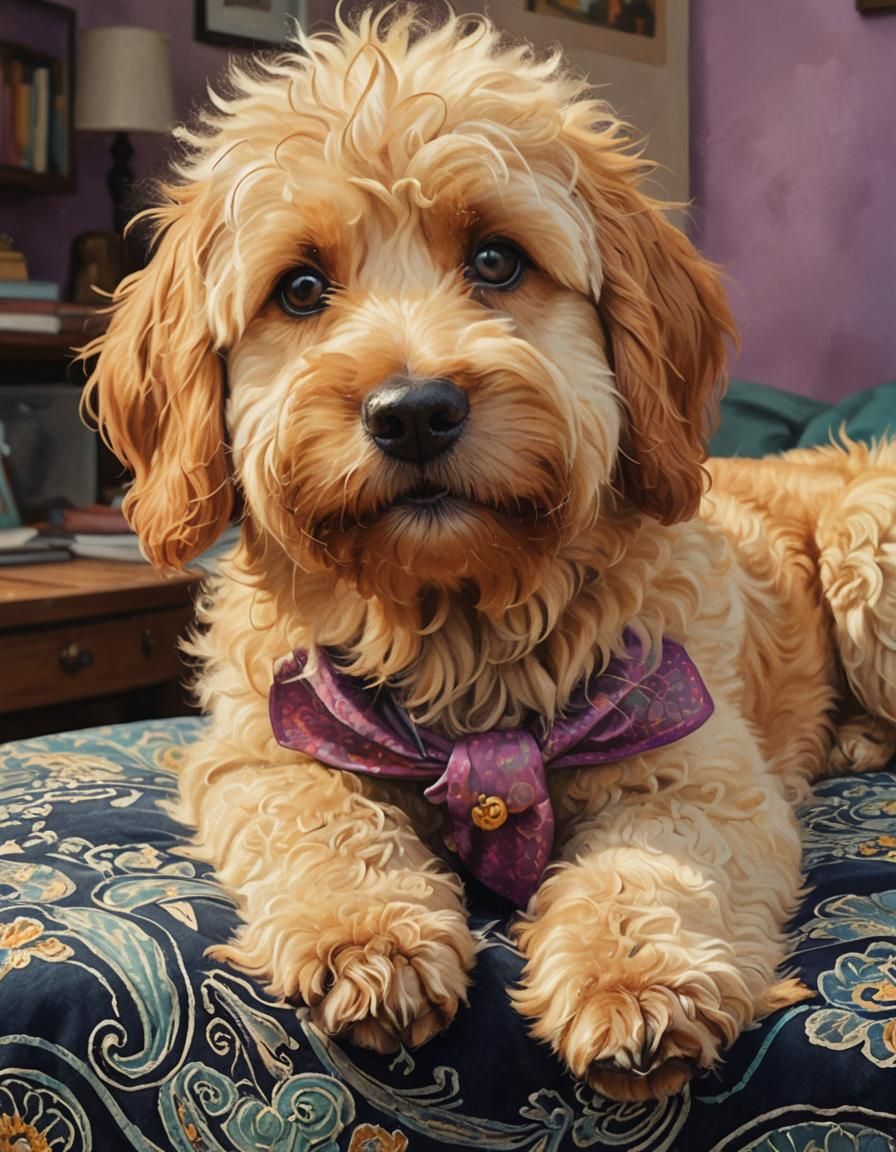 Charming Dog Portrait in Children's Book Style