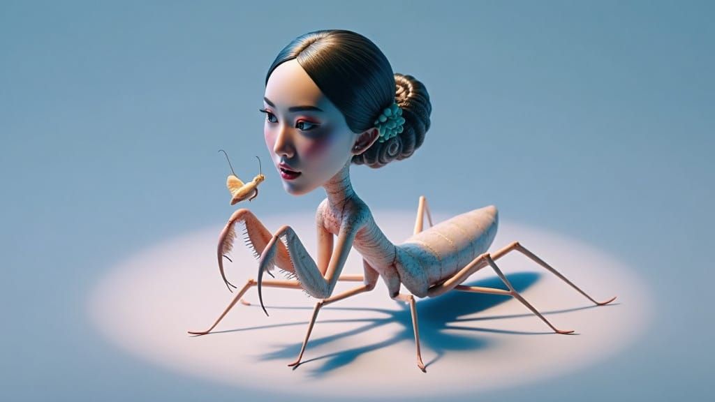 Surrealist Goddess in Emerald Gown