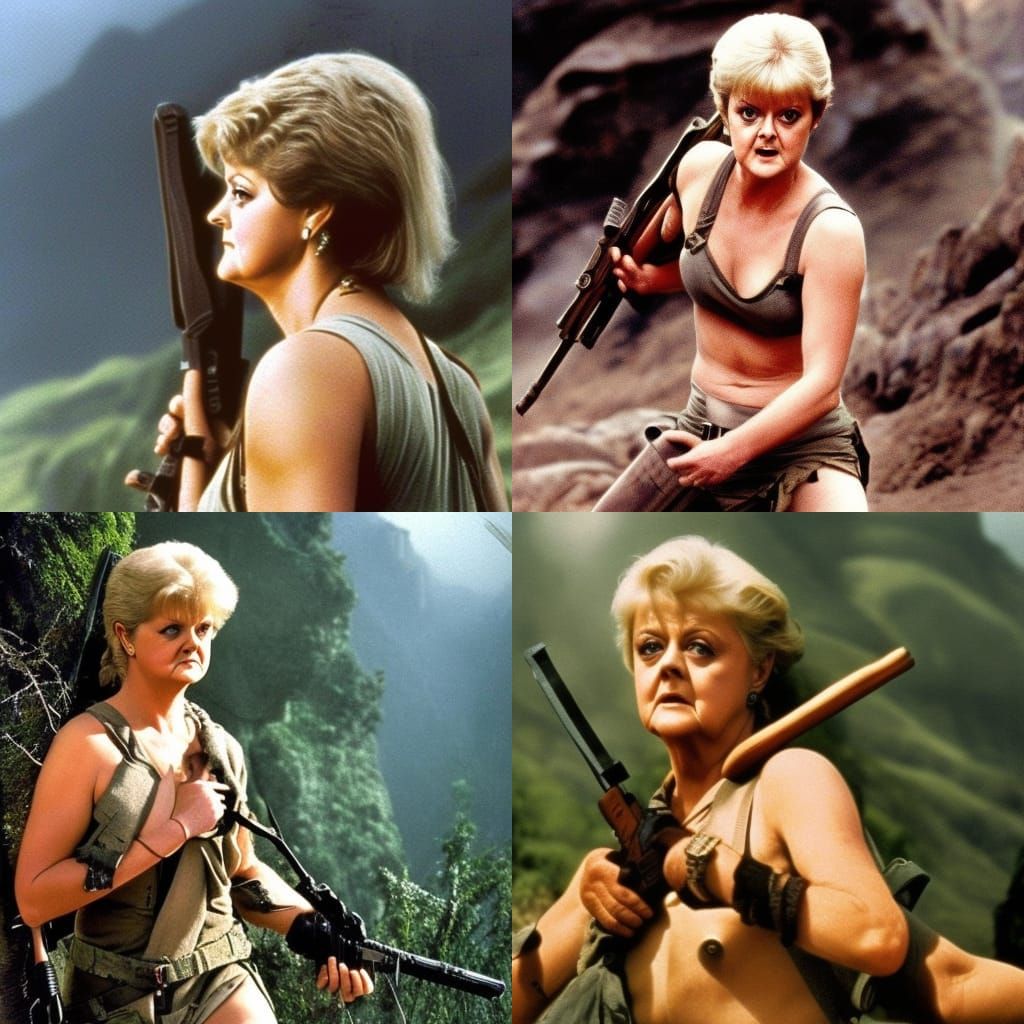 Angela Lansbury as Rambo: Digital Matte Painting