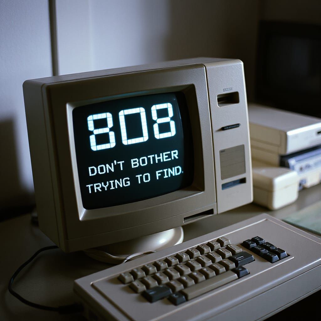 Retro Computer Screen with a Cryptic Error Message