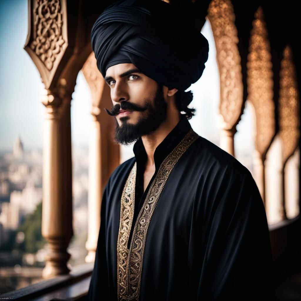 Evil Grand Vizier of Persia: Portrait of Handsome Man